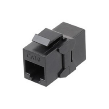 Адаптер Hyperline CA2-KJ-C6-BK проходн.RJ45 кат.6 UTP черн. (упак.:1шт)
