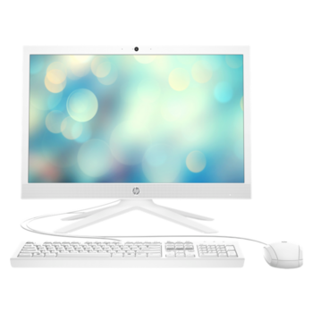 Моноблок HP 21-b0014ur NT 20,7" (1920x1080) Intel Celeron J4005, 4GB DDR4-2400 SODIMM (1x4GB), SSD 128GB, Intel UHD Graphics 600, noDVD, USB kbd&mouse, VGA webcam, Snow White, DOS, 1Y Wty