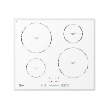 Индукционная варочная поверхность Midea Индукционная варочная поверхность, ширина 60 см, 4 индукционные зоны, функция Booster, сенсорное управление Slider Control, 9 уровней мощности, таймер, индикаторы остаточного тепла, технология Inverter, функция "Защ