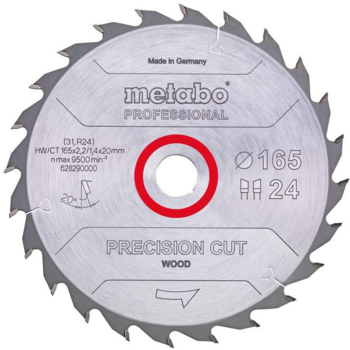 Диск отрезной по дер. Metabo PRECISION CUT WOOD PROFESSIONAL (628290000) d=165мм d(посад.)=20мм (циркулярные пилы) (упак.:1шт)