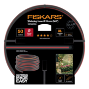 Шланг Fiskars 1027111 3/4" 50м поливочный армированный черный/красный