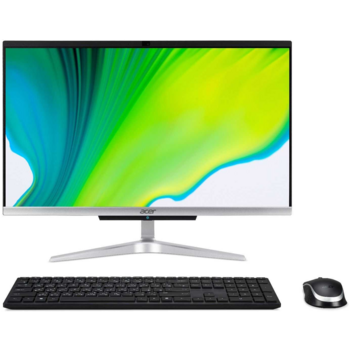Моноблок Acer Aspire C22-420 21.5" Full HD Ath Si 3050U (2.3) 8Gb SSD256Gb RGr CR Windows 10 Home GbitEth WiFi BT 65W клавиатура мышь Cam серебристый 1920x1080