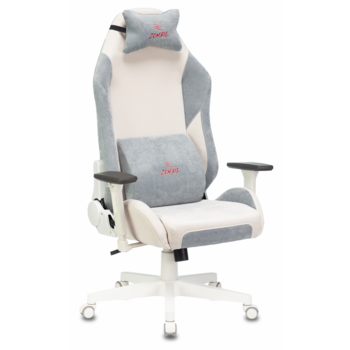 Кресло игровое Zombie EPIC PRO Fabric белый/серо-голубой с подголов. крестовина пластик пластик белый