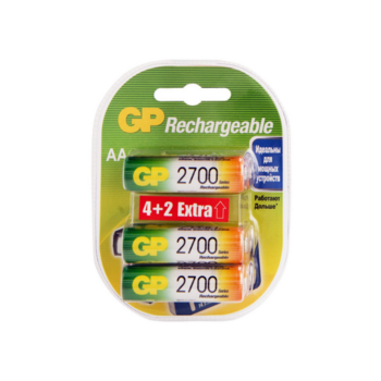Аккумулятор GP 2700AAHC4/2 AA NiMH 2700mAh (6шт) блистер