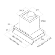 Вытяжка встраиваемая Elica Boxin LX/BL MAT/A/90 черный управление: поворотные переключатели (1 мотор)