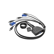 B032VU2 with 5ft built in cables, and one USB to PS/2 adapter. Adapter works with Windows and Linux.