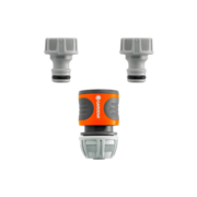 Коннектор Gardena 18286-20.000.00 Д.вх.1/2-5/8" Д.вых.3/4" (в компл.:3 предметапред.) серый/оранжевый