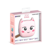 Внешний аккумулятор HIPER ZOO ICE CREAM Li-Pol 8000mAh 2.4A+1.5A 2xUSB, розовый