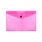 Конверт на кнопке Бюрократ Double Neon DNEPK804A5PINK A5 гориз. пластик 0.15мм розовый