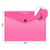 Конверт на кнопке Бюрократ Double Neon DNEPK804A5PINK A5 гориз. пластик 0.15мм розовый