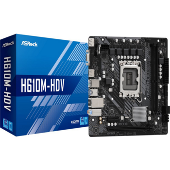Материнская плата Asrock H610M-HDV Soc-1700 Intel H610 2xDDR4 mATX AC`97 8ch(7.1) GbLAN+VGA+HDMI+DP