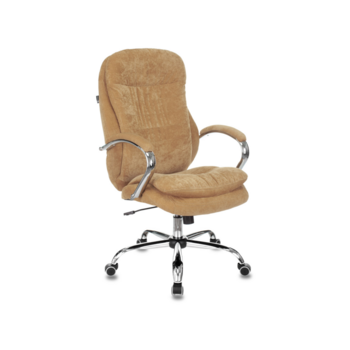 Кресло руководителя Бюрократ T-9950SL Fabric горчичный Velvet 73 крестов. металл хром