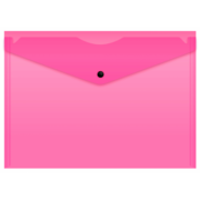 Конверт на кнопке Бюрократ Double Neon DNEPK803A4PINK A4 гориз. пластик 0.15мм розовый