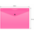 Конверт на кнопке Бюрократ Double Neon DNEPK803A4PINK A4 гориз. пластик 0.15мм розовый