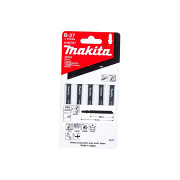 Набор пилок по мет./пласт. Makita A-85787 5пред. (лобзики)
