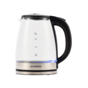 Чайник электрический Starwind SKG4777 1.8л. 2000Вт черный/прозрачный корпус: стекло