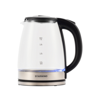 Чайник электрический Starwind SKG4777 1.8л. 2000Вт черный/прозрачный корпус: стекло