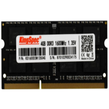 Память DDR3L 4GB 1600MHz Kingspec KS1600D3N13504G RTL PC3L-12800 CL11 SO-DIMM 204-pin 1.35В single rank Ret