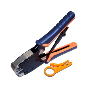 Инструмент обжимной Lanmaster LAN-CRI-500R для RJ-45/RJ-12/RJ-11 синий/оранжевый