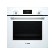 Встраиваемая электрическая духовка BOSCH Встраиваемый духовой шкаф60 x 60 cm,Serie 2, 66л, телескопические направляющие, гриль, конвекция, белый