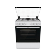 Комбинированная плита Gorenje Комбинированная плита Gorenje/ Комбинированная плита Gorenje, Линия Essential, Эмаль SilverMatte, объем духовки 68 л, механическое управление, электроподжиг, рельефные направляющие, 2 стекла+термослой, энергоэффективность А,