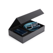 Набор подарочный мужской Piquadro Blue Square CUBOX15B2R/BLU2 ремень/чехол для кредитных карт синий натур.кожа