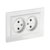 Розетка силов. IEK Brite РС12-2-БрБ BR-R20-10-K01-F 2розет. двойн. скрыт. IP20 белый (упак.:1шт)