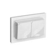 Розетка силов. IEK Brite РСбш12-3-44-БрБ BR-R26-16-44-K01-F двойн. скрыт. зазем. штор. крыш. IP44 белый (упак.:1шт)