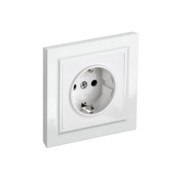 Розетка силов. IEK Brite РСР14-1-0-БрБ BR-R14-16-K01-F одинар. скрыт. зазем. штор. IP20 белый (упак.:1шт)
