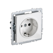 Розетка силов. IEK Brite РС14-1-0-БрБ BR-R14-16-K01 одинар. скрыт. зазем. штор. IP20 белый (упак.:1шт)