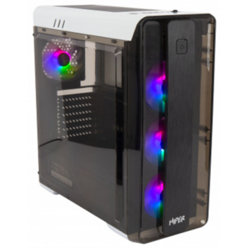 Корпус Hiper M11 FRGB-WT черный без БП ATX 2x120mm 1xUSB2.0 1xUSB3.0 audio bott PSU