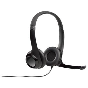 Наушники с микрофоном Logitech H390 черный 1.9м накладные USB оголовье (981-000803)