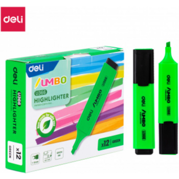 Текстовыделитель Deli EU366-GN Jumbo скошенный пиш. наконечник 1-5мм зеленый