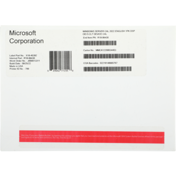 Комплект программного обеспечения Windows Server CAL 2022 English 1pk DSP OEI 5 Clt Device CAL