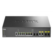 коммутатор D-Link PROJ Настраиваемый L2+ коммутатор, 8x10GBase-T, 2x10GBase-X SFP+, 2xCombo 10GBase-T/SFP+, CLI, консольный порт RJ-45