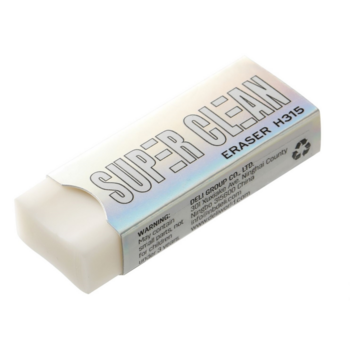 Ластик Deli EH315 Super Clean 54х20х10мм ПВХ белый индивидуальная картонная упаковка