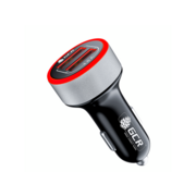 GCR Автомобильное зарядное устройство на 2 USB порта 4.8A, черная, LED индикация, GCR-53047