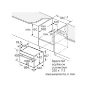Встраиваемая электрическая духовка BOSCH С СВЧ, 45.5x59.5x54.8 см, 45л, дисплей, 6 режимов, EcoClean, сталь, максимальная мощность микроволн 900 Вт
