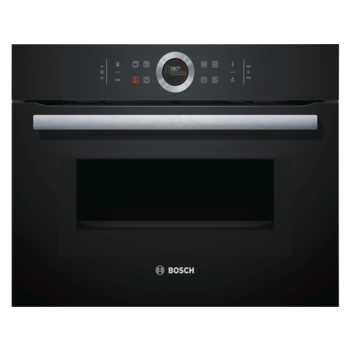 Встраиваемая электрическая духовка BOSCH С СВЧ, 45.5x59.5x54.8 см, 45л, дисплей, 6 режимов, EcoClean,черный, максимальная мощность микроволн 900 Вт