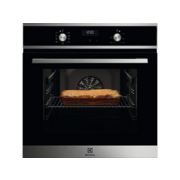 Встраиваемая электрическая духовка ELECTROLUX Встраиваемая электрическая духовка ELECTROLUX/ Духовой шкаф SurroundCook, основной цвет - черный+нержавеющая сталь, утапливаемые переключатели, таймер отключения, отложенный старт, будильник, хромированные нап