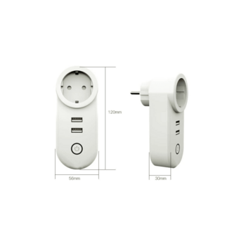 Розетка 1-пост. MOES Smart Socket ZP-LZ-EU2U, Zigbee, 110-240 В, 16А, белая