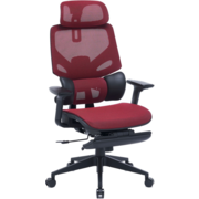 Кресло Cactus CS-CHR-MC01-RD красный сет./эко.кожа с подголов. крестов. пластик подст.для ног