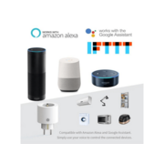Розетка 1-пост. MOES Smart Socket WK-UEU16-M, Wi-Fi, 250 В, 16А, встраиваемая IP20, шторки + ЗК, белая