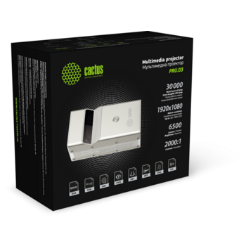 Проектор Cactus CS-PRU.03B.Full HD-A DLP 650Lm ANSI (1920x1080) 2000:1 ресурс лампы:30000часов 2xUSB typeA 1xHDMI 1.5кг