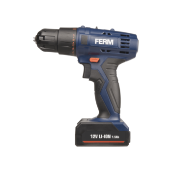 Дрель безуд. акк FERM CDM1119, 12В, 20Нм,1,5 Ач., 2 скорости, 2 акк., Li-ion, БЗП, 6 мм., кейс