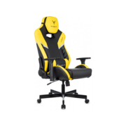 Кресло игровое Knight Thunder 5X черный/желтый эко.кожа крестов. металл