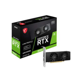 Видеокарта Видеокарта/ VGA MSI NVIDIA GeForce RTX 3050 LP 6G OC 6GB, GDDR6/96-bit, PCIe 4.0, 2xHDMI 2.1, 1xDP, 2.1-slot
