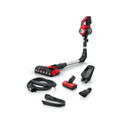 Пылесос Bosch Пылесос Bosch/ Пылесос Bosch, безмешковый, вертикальный, емкость пылесборника 0.3 л, сухая уборка, фильтр НЕРА, цвет красный