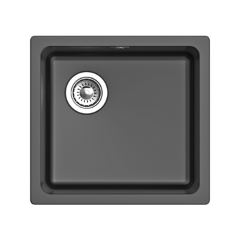 Кухонная мойка RIVELATO RIVELATO Мойка BERKANA 45 1-чаш 485*455, монтаж: универсальный, материал: кварц, цвет: антрацит