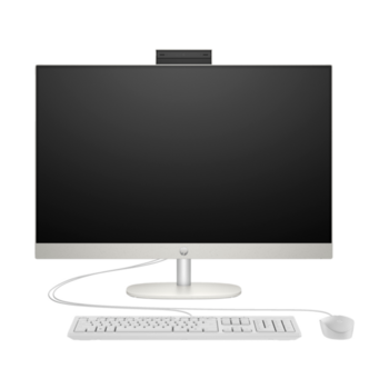 Моноблок Моноблок/ HP All-in-One 27-cr1003nh 27"(1920x1080)/Intel Core Ultra 7 155U(2Ghz)/16384Mb/512PCISSDGb/noDVD/Int:Intel Iris X/Cam/WiFi/war 1y/Starry White/DOS + Eng kbd, mouse